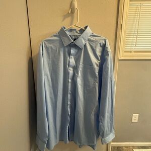 George Blue Classic Dress Shirt with Pointed Collar
